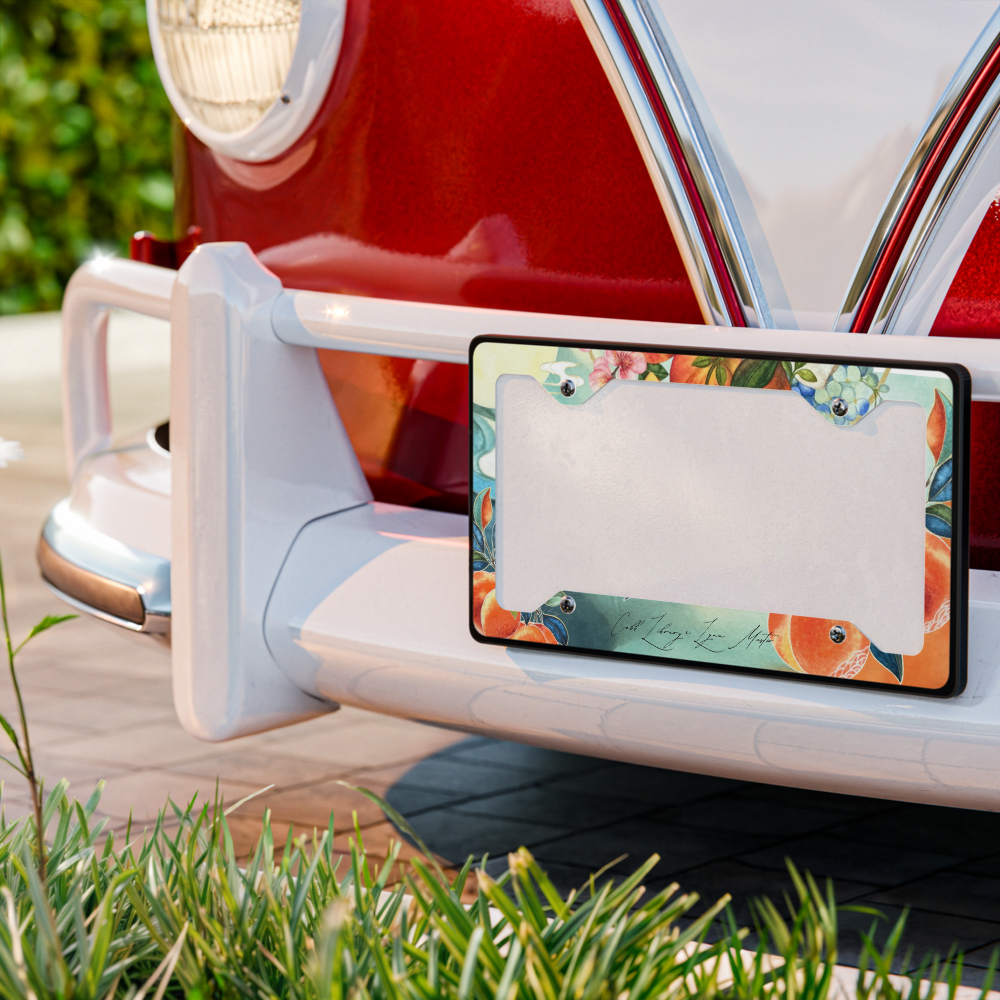 Sweet Peach License Plate Frame